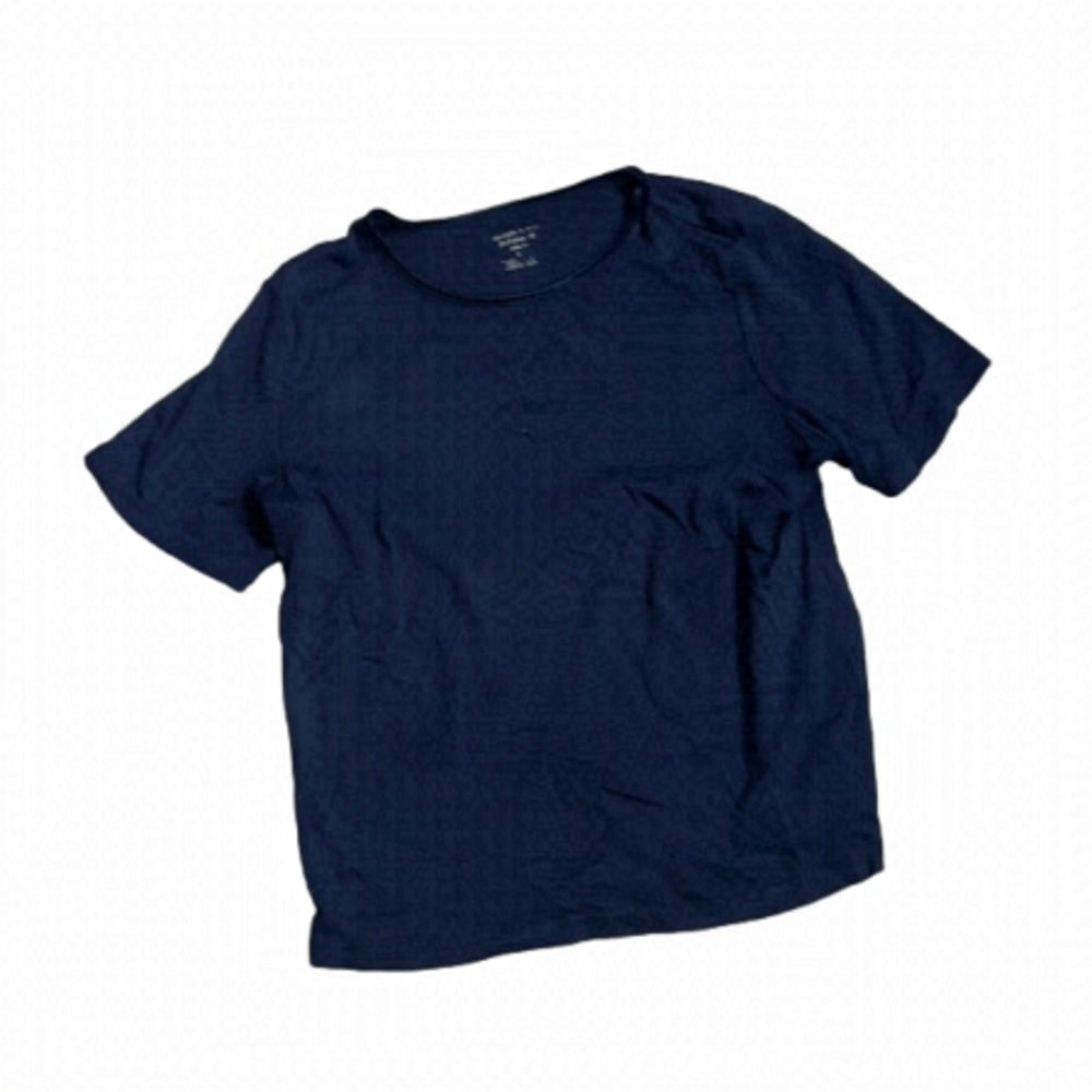 NAVY Christopher & Banks T shirt Size Large with satin neck detail
